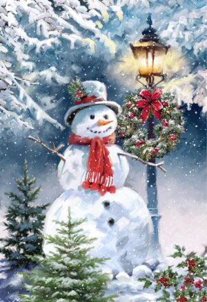 Snowman Under Lampost